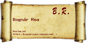 Bognár Rea névjegykártya